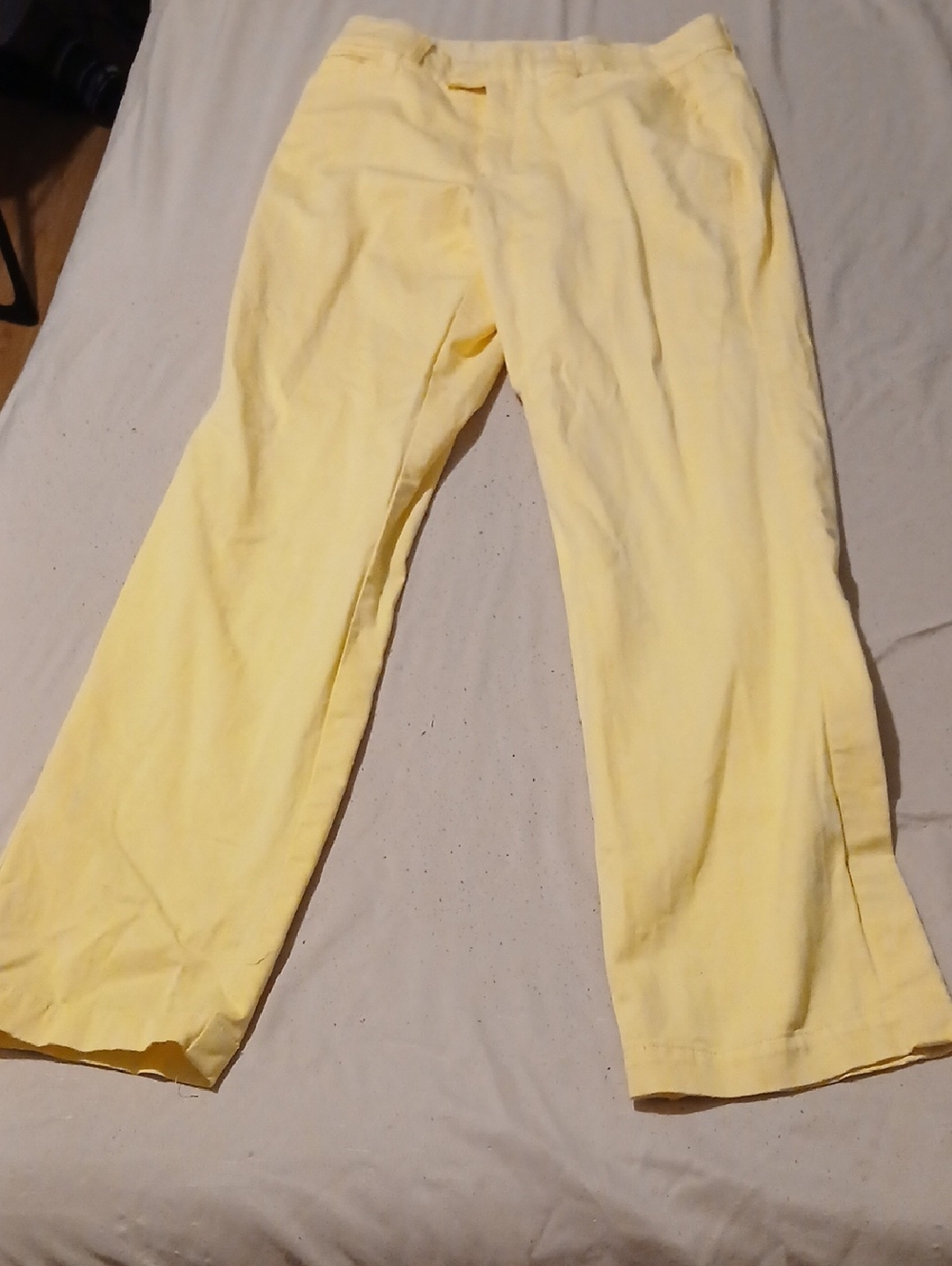 JM Collection Pale Yellow Wide-Leg Pants